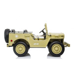 Elektrické autíčko - Retro vojenské vozidlo 4x4  - pieskové  - 158cm x 80cm x 82cm
